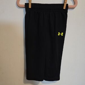 Under Armour Kids Black and Neon Yellow Shorts